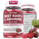 Gummy buraczane & Arginina L-, dodatki tlenku azotu dla mężczyzn i kobiet w / Organic Beets, B1, B2, B3, B5, B6, Folate, B12 dla Energy Boost & Circulation Support, Sugar Free, 120 Cts
