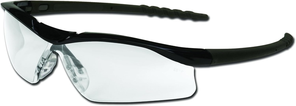 MCR Safety DL110AF Dallas Safety Glasses with Polied Black Frame and Clear Anti- Fog Lens