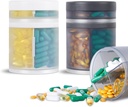 2 Pack KIGI duża pojemność organizator medycyny i pill case z 4 Komory