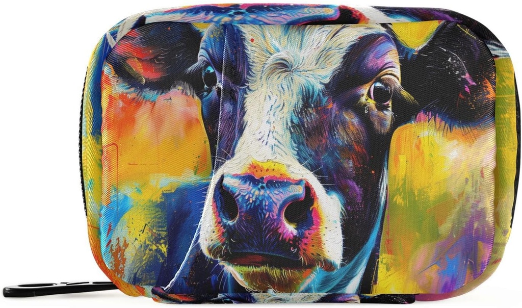 Pil Box Fun Cow 7 dzień Pill Case Travel Pill Organizer Bag z Zipper przenośny tygodniowy suplement witaminy posiadacz Pouch Bag