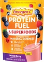 Emergen- C Białko w proszku Paliwo & Superfoods (16 Servings, Mieszany Flavor Berry) Plant- Based & Wegetariański shake Mix Z Organic Superfoods, Witamina C i inne przeciwutleniacze