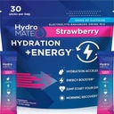 HydroMATE Elektrolity Proszek Drink Mix Pakiety Hydration Akcelerator Niski Sugar Rapid Party Recovery Witamina C Plus Kofeina Truskawka 30 Liczba