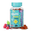 Squiggles Kids Multivitamin + Żelazne Gumiaki - Niski cukier Gumy Witaminy z Żelaza Suplementy dla Dzieci - Broad Spectrum Witamin i Minerałów, Chewy, Yummy Berry Flavor (100 Count)