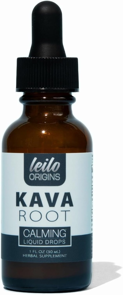 Leilo Kava Liquid Extract: 124; Koncentrat kropli do wspomagania relaksacji: 124; 70% Wytrzymałość na ekstrakcję - Wolny od alkoholu: 124; (1 Fl Oz, 30 Sług)