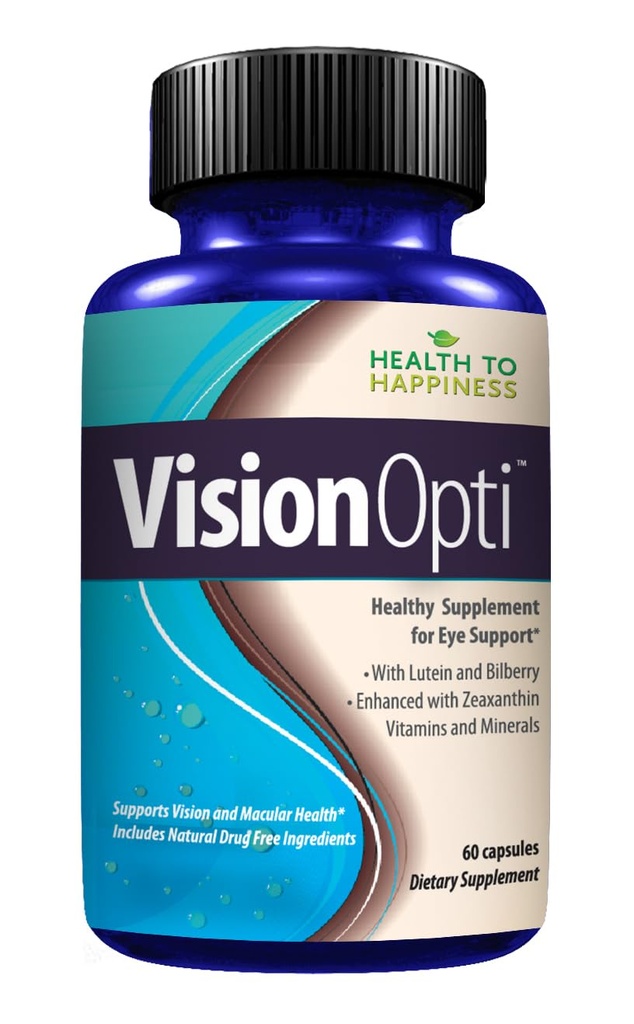 Vision Opti - Eye Health Supplement with Lutein, Zeaksantyna, Selenium, Cynk i Witaminy A & C 124; 60 Kapsułki