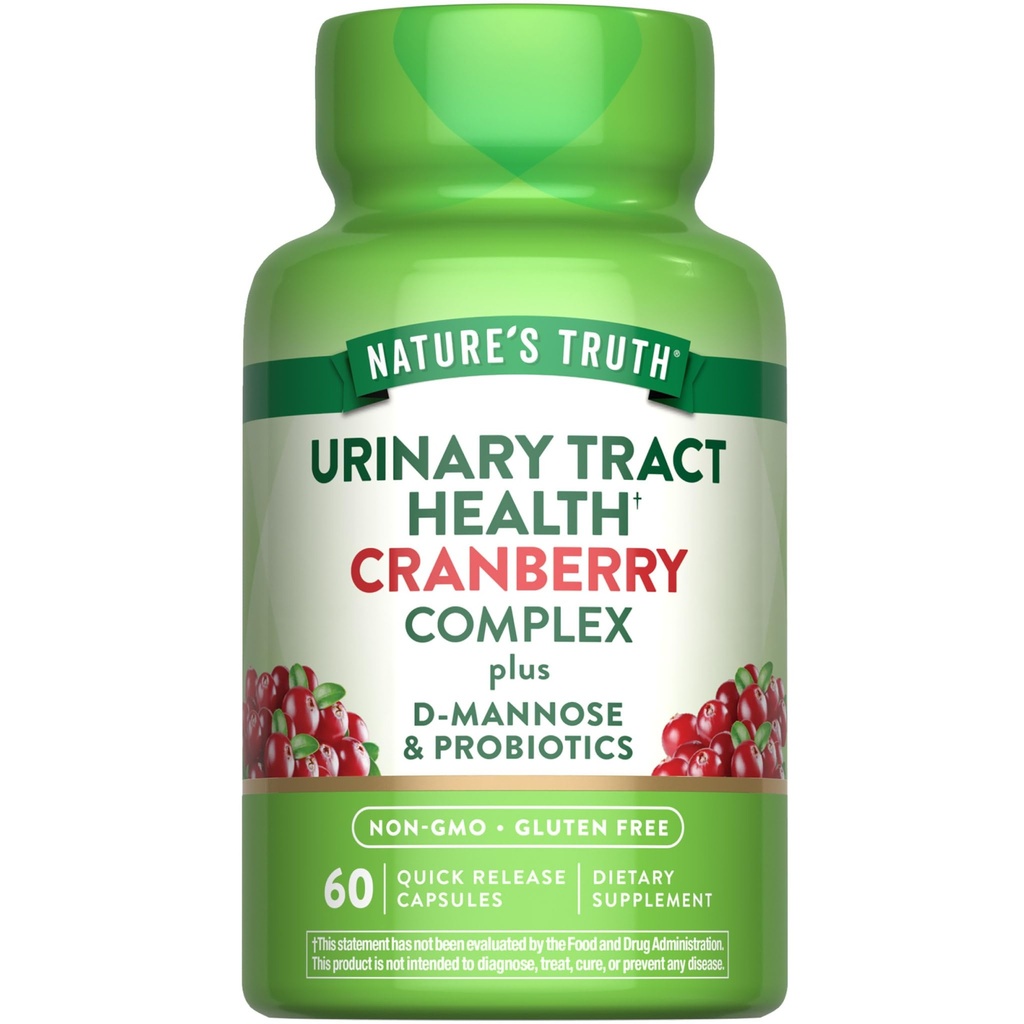 Nature's Truth Cranberry Pills | 60 Capsules | Plus D-Mannose & Probiotics | Supports Urinary Tract Health | Non-GMO & Gluten Free Supplement