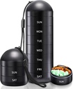 Zannaki Cotygodniowy Pill Organizator 7 Dzień 2 razy dziennie, Przenośne metalowe Podróże Waterproof AM PM Pill Box, duży pojemnik na pióro, BPA Free Daily Medicine Organizator Holder for Witamina, Olej rybny, Suplement