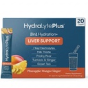 Hydralyte Liver Support + Electrolyte Mix with Milk Thistle, Turmeric, Ginger, Printer Pear, Green Tea Extract Preparted for Rapid Rehydration (Ananas Mango Ginger, 20 Pakiety)