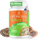 Liposomal Indyk Tail Mushroom Kapsułki, Wysoka Absorpcja Organiczna Turcja Tail Mushroom Extract 2000MG Pentagon 124; 30: 1 Fruiting Body Agregable 124; Suplement do Żywieniowego Zdrowia, Energia & Wsparcie immunologiczne, Non-GMO -90 Kapsułki