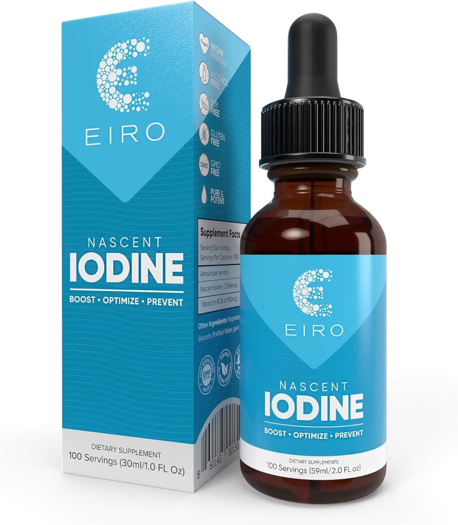 EIRO Nascent Iodine Drops 124; Superior Absorption Three 124; Tyroid Support