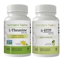 Natural 's Trove L- Theanine 200mg 120 Kapsułki wegetariańskie & 5- HTP 100mg 120 Kapsułki wegetariańskie - Spokojny i zdrowy Mood Stack