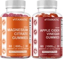Magnez vitamatic & Jabłko Cydr Gummies - 60 Wegański hrabia każdy