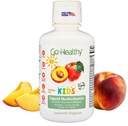 Go Zdrowe dzieci Liquid Multivitamin, Immune Support, Kid Liquid Multivitamin, Wysoka Wchłanianie Wegan Witaminy, Dzieci Witaminy Multivitamin Peach Mango - 30- 60 Służenia