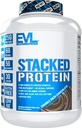 Evlution Nutrition Stacked Protein Powder - Wspiera wzrost mięśni, siłę i odzysk - 25g białka, 6g BCAA, 5 gramów glutaminy + 3 gramy leucyny na porcję -gluten Free -5lb -podwójna bogata czekolada