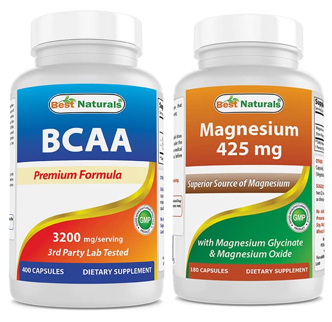 Najlepsze naturalne BCAA 3200 mg & Magnezu Glicynian 425 mg