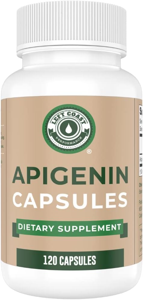 Lewe Wybrzeże Wydajność Apigenin Suplement 50mg Kapsułki - 4 Miesiąc Dostawy - Mocny Flavonoid dla Ulepszony sen, Relaks i Stres