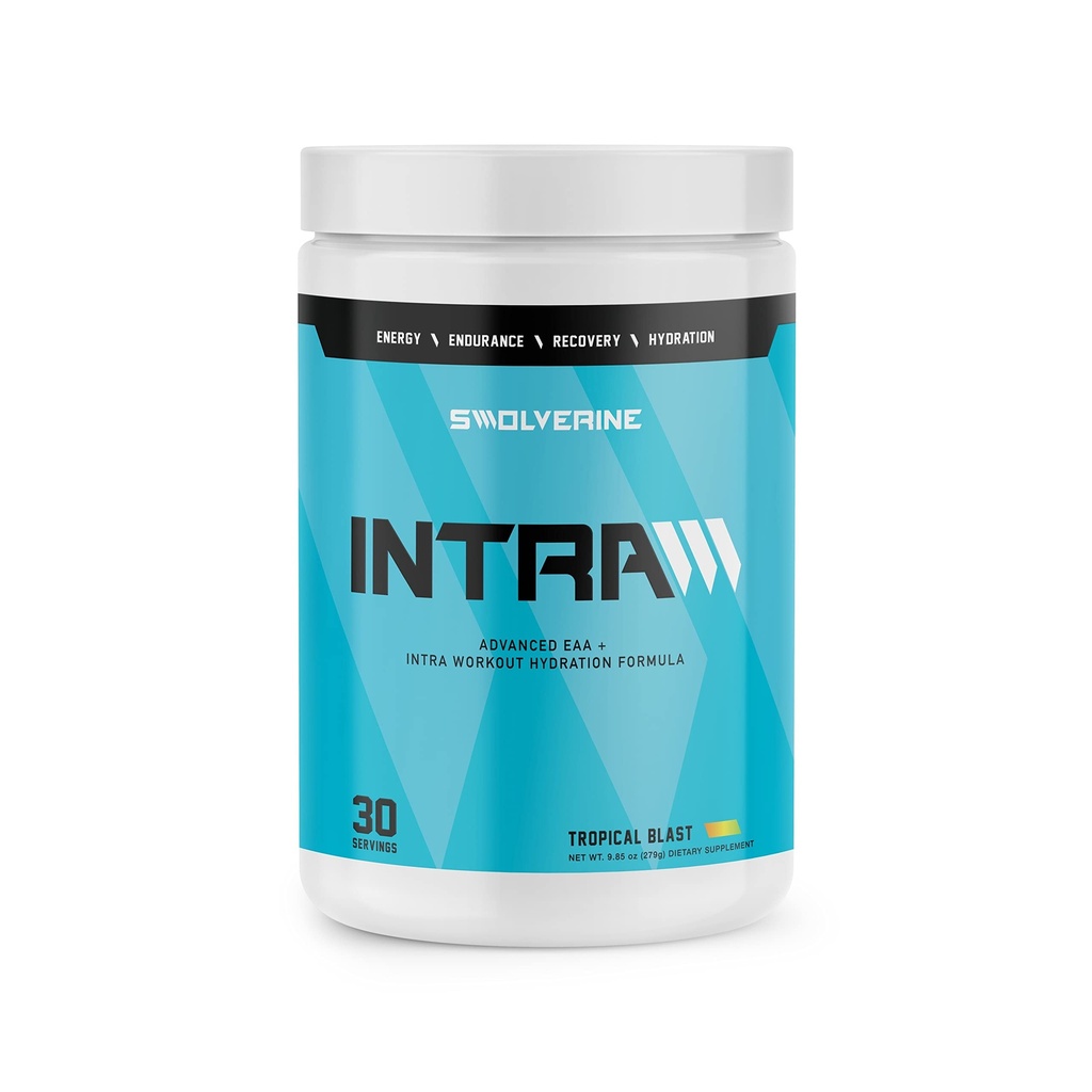 Svolverine Intra Xion124; Essential Amino Acids, Electrolytes, Woda kokosowa, Granat, Tart Cherry, Spirulina, Wegan, Non-GMO, Gluten Free (30 Sług, Tropical Blast)