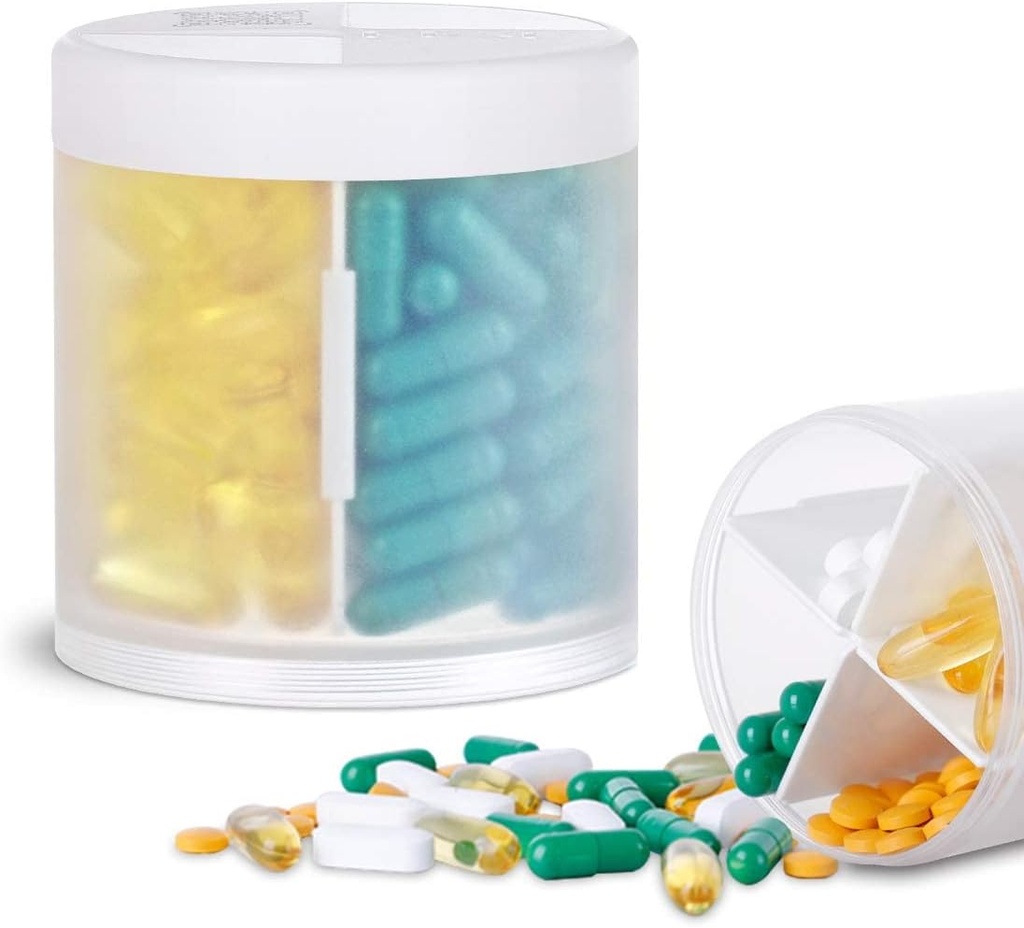 Bardzo duży suplement Organizator z 4 Komory Easy Open Pill Dispenser Miesięczna medycyna Vitamin Organizatorów Storage Pill Butelki, przezroczyste