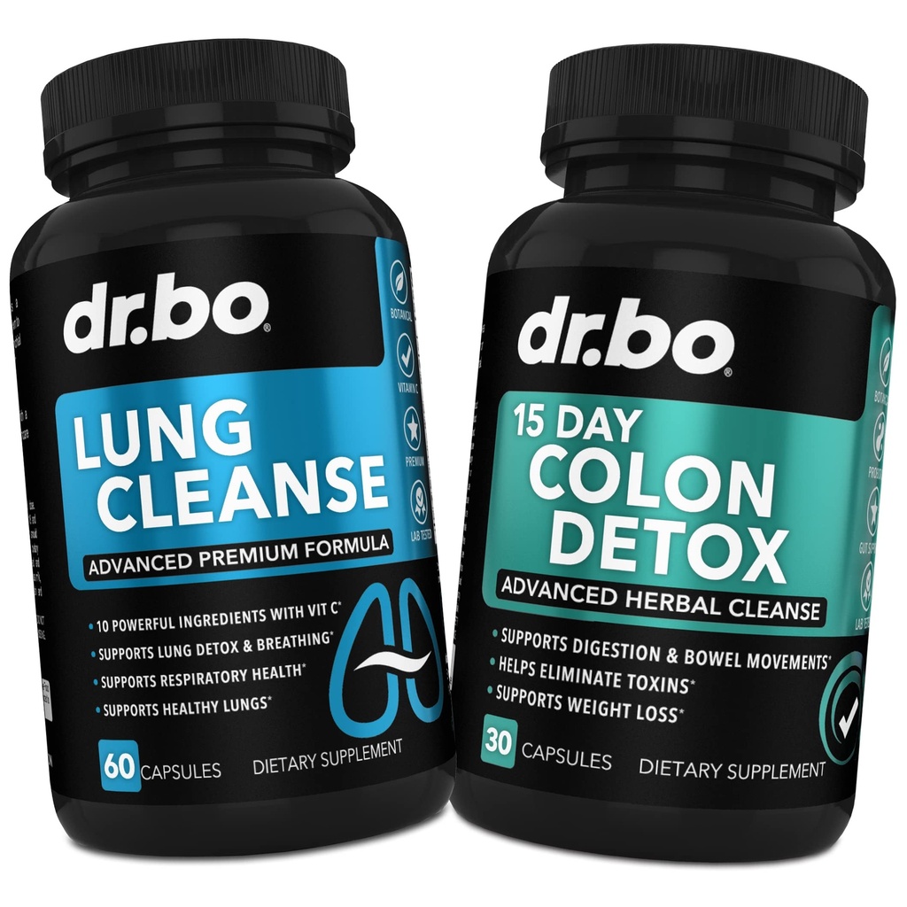 Lung Cleanse & Colon Detox - Herbal Figuas Wsparcie zdrowia układu oddechowego i poruszenia jelita
