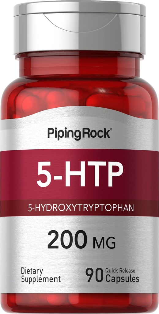 Piping Rock 5- HTP Supplement Supplement Description 124; 200mg Description 124; 90 kapsułki Description 124; 5- Hydroxytryptofan Description 124; Griffonia Simplicifolia Extract Description 124; Non-GMO, Gluten Free
