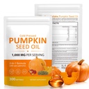 Pumpkin Seed Oil with Saw Palmetto, 2 in 1 Pumpkin Seed Oil Capsules for Hair Growth, 1000mg per Serving, 300 Softgels,– Cold Pressed, Prostate, Urinary & Bladder Health, Pure & Natural