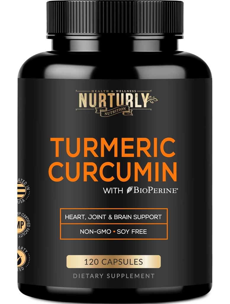 Kurkumina kurkumina z BioPerine Black Pepper i 95% Kurkuminoidy - Wysoka absorpcja Kurkumina Suplementy 1300mg dla Hearth Health - Non-GMO, Gluten Free - 120 Kapsułki