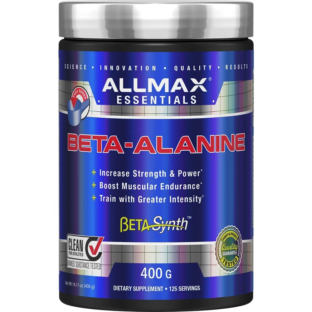 ALLMAX Nutrition Beta- Alanina w proszku, Wydajność Enhancer dla wytrzymałości i wytrzymałości, 400g (14.11 oz)