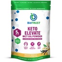 BioTrust Keto Elevate - C8 MCT Oil Powder - Ketogenic MCT Coffee Creamer, Keto Coffee Creamer - Clean Energy, Mental Focus, Clarity -100% Capiline Acid MCT Powder, Non-GMO (French Vanilla, 20 Servings)
