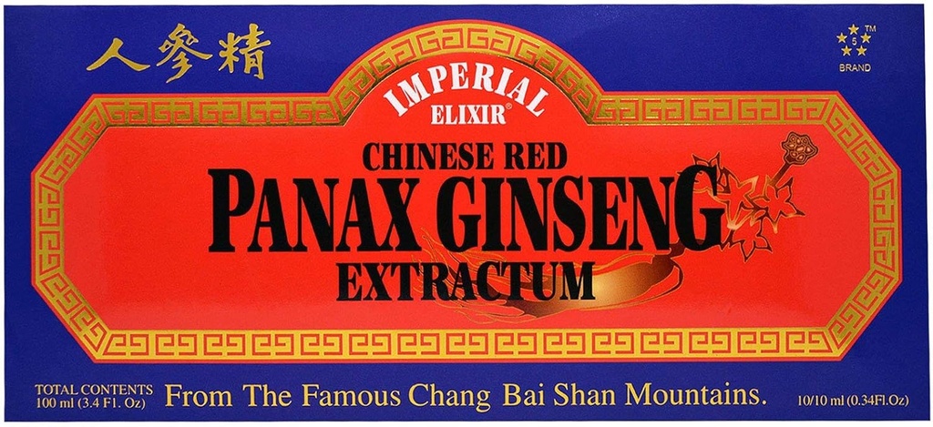 Chiński czerwony Panax Ginseng Extractum - Vials Imperial Elixir (Ginseng Company) 10 Vial