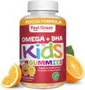 Poczuj wielką witaminę Co. Kompletne żelki DHA dla dzieci 124; z Omega 3 6 9 + DHA, Witamina C 124; Wspomaga zdrowe funkcje mózgu, Wizja i zdrowie serca 124; Gluten Free, Wegetariański 124; 60 Gummies