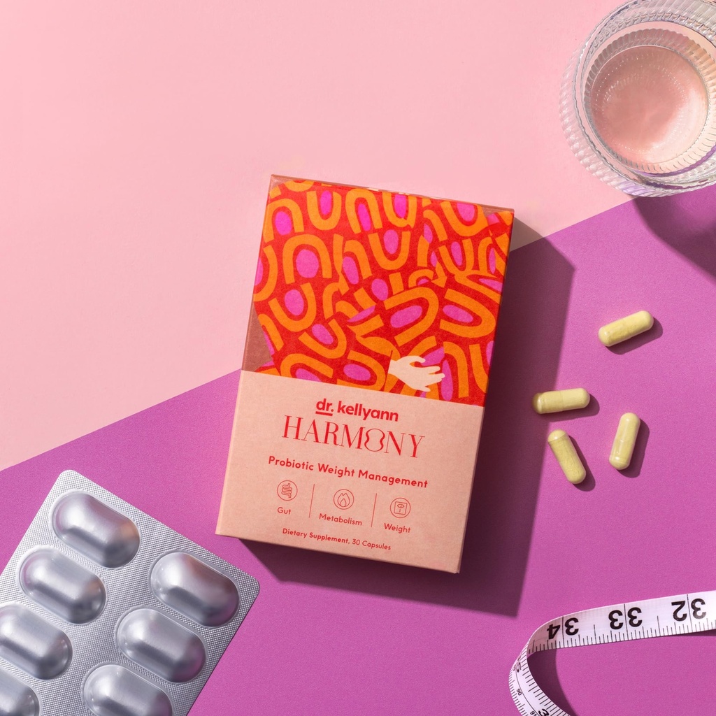Dr Kellyann Harmony Probiotic Weight Management (30 Kapsułki) Prebiotyczne i Probiotyczne do wspierania zarządzania wagą i promowania optymalnego Gut zdrowia