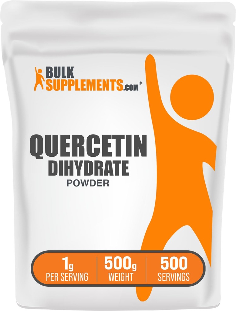BulkSupplements.com Quercetin Dihydrat Powder - Quercetin Supplements, Antioksydants Source - Vegan & Gluten Free, 1g per Serving, 500g (1.1 lbs) (opakowanie po 1)