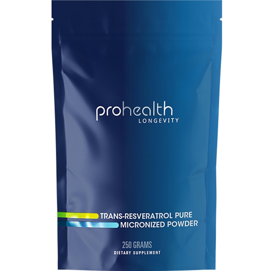 ProHealth Longevity Bulk Trans Resveratrol Powder 250 Grams - Pure Pharmaceutical Grade, 1000 mg per Scoop, Superior Absorption and Bioavailability