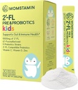 MOMSTAMIN 2 '-FL HMO Prebiotyki i Probiotyki dla dzieci, 1000mg ludzkiego mleka oligosacharyd 2' -FL Proszek, Opatentowany 11 Szczepów, Zdrowy Gut Mikrobiomu, Suplement immunologiczny i pokarmowy, IBS Relief - 30 Sticks
