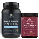 Ancient Nutrition Bone Broth Protein Powder, Wanilia, 40 Służenia + Multi Collagen Protein Powder, Unflavored, 45 Służenia