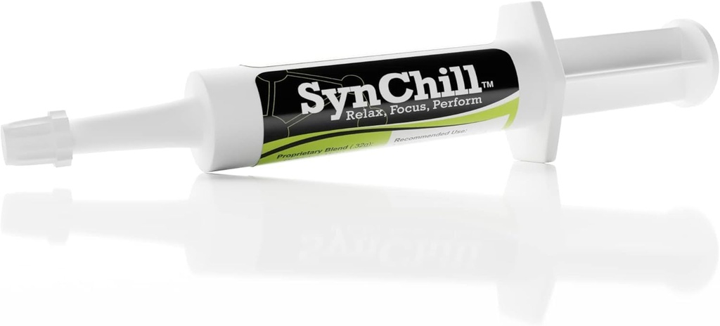 SynChill Oral Horse Calming żel, 100% Natural & Nutritional Supplement, Lab Proven Results, Zaprojektowany dla Focus & Performance, Zatwierdzony przez olimpijskich profesjonalistów i weterynarzy, Made in USA - 1 Pack