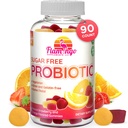 Probiotyczne gumki Sugar Free- 3 Miliard CFU Redukcja gazu, Bloating - Probiotyki dla kobiet, Dzieci i Menów Probiotyki - Bacillus Coagulans - Naturalny, Wegański, Wegetariański, Kosher, Halal -90 Gummy Probiotyki