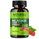 NATURELO Gummie melatoniczne dla dzieci Non-GMO, Gluten- Free, Soy Free - Strawberry Flavor - Delikatny suplement do snu - 60 Gummies wegetariańskie