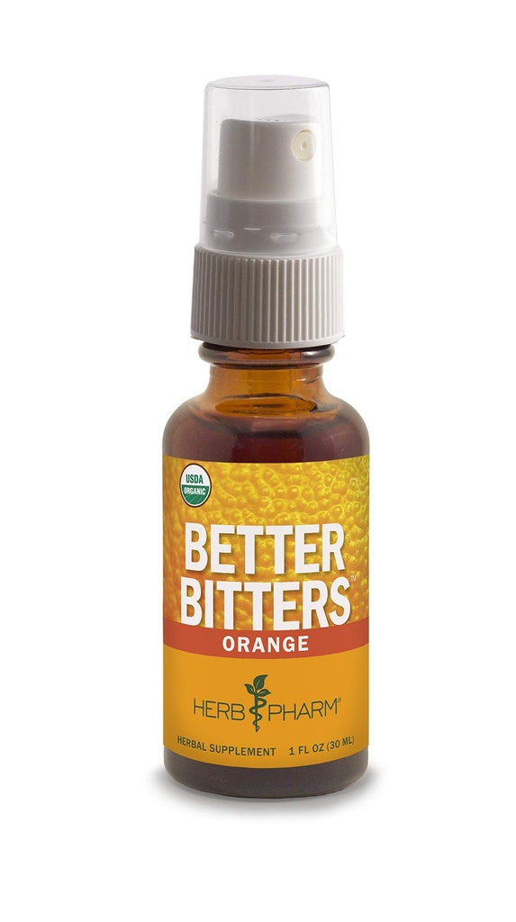 Herb Pharm Lepsze Bitters Certified Organic Bitters Digestive, Pomarańcza, 1 unce