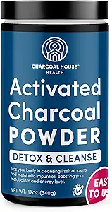 Węgiel Dom Detox i Oczyścić USP Medical Grade Coconut Shell Activated Charcoal Powder - z wysoką adsorpcją i szybko działających mocy - proszkowany, Jadalny i odżywczy - 24 oz