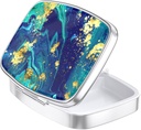 Nipichsha Pill Box, Mały piórnik do torebki i kieszeni, Cute Travel Medicine Organizator, Przenośny pojemnik na leki do przechowywania witamin, Leki, Olej rybny i suplement, Ocean Teal Marble