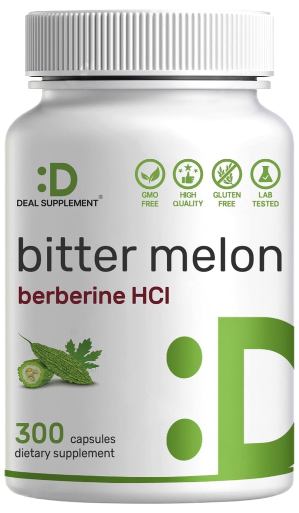 Bitter Melon z suplementem berberyjskim 15,000mg Per Serving, 300 Kapsułki Description 124; 15: 1 Dziki Gorzki Melon Fruit Extract & Berberine HCL Description 124; Strona trzecia Tested Description 124; Roślina na bazie, Non-GMO