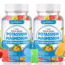softbear Sugar Free Potasu Gummies Magnezu dla dorosłych Dzieci, Wysoka Absorpcja Suplement potasu Gummies Supports Noga Cramps & Mięśnie & Zdrowie immunologiczne, Pyszny mieszany aromat owoców 120 Count