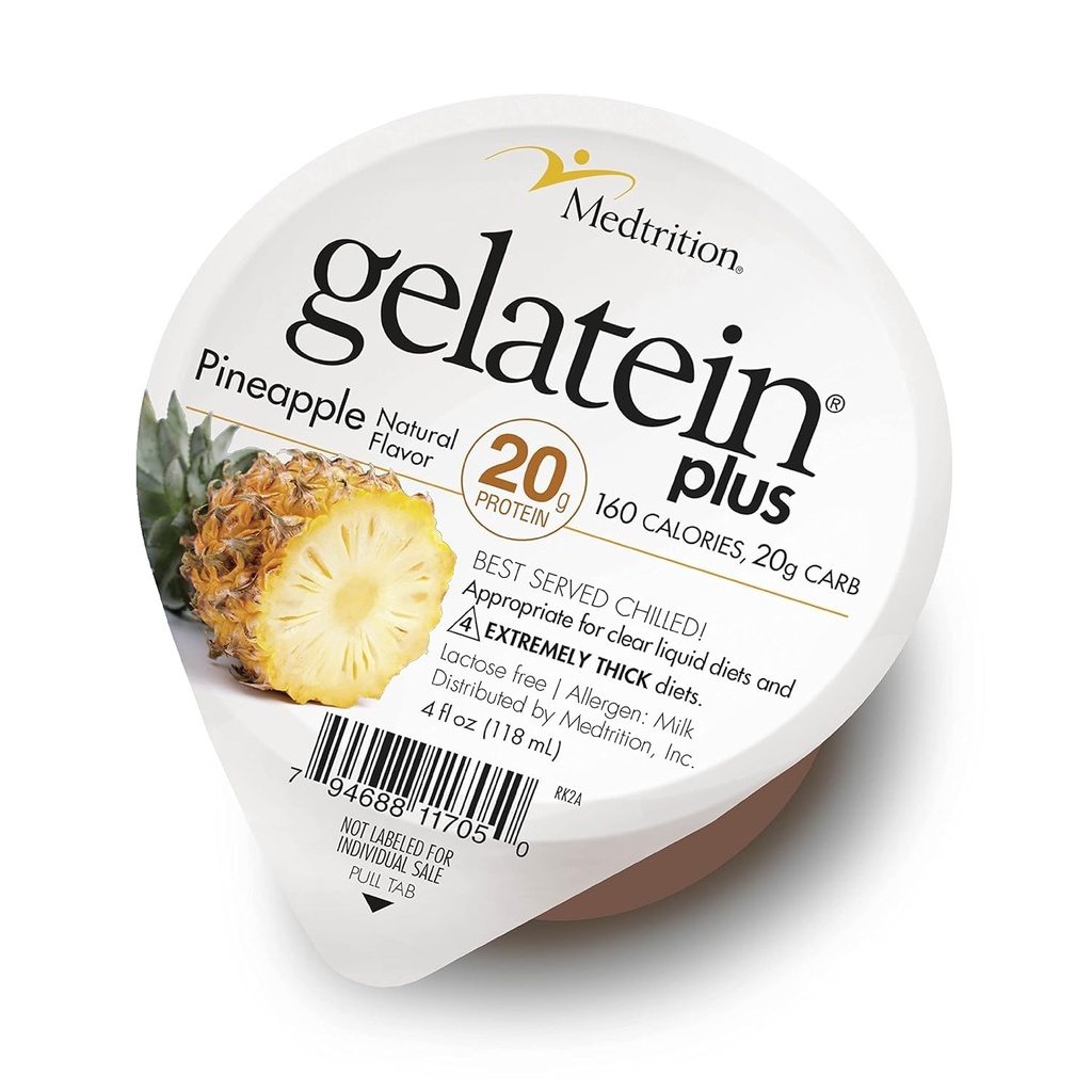 ProSource Gelatein Plus Pineapple: 20 Grams of Proteins. Ideal for Clear Liquid Diets, Swallowing Difficulties, Dialysis and Oncology. Great Pre or Post Workout Snack. (12 Pack) …
