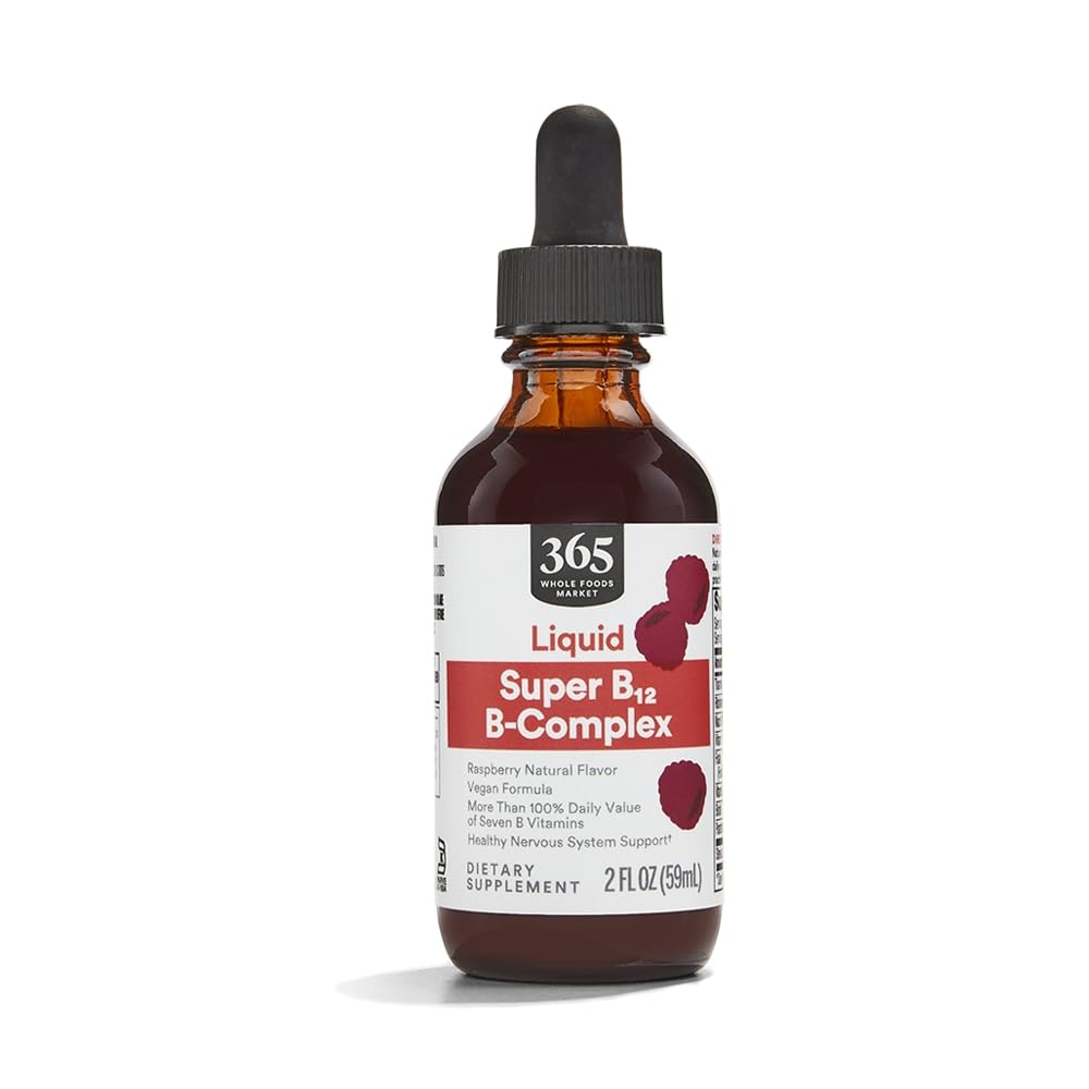 365 by Whole Foods Market, Super B- 12 B- Complex Liquid Supplement, Malina Natural Flavor, Wegan, 2 Fl Oz