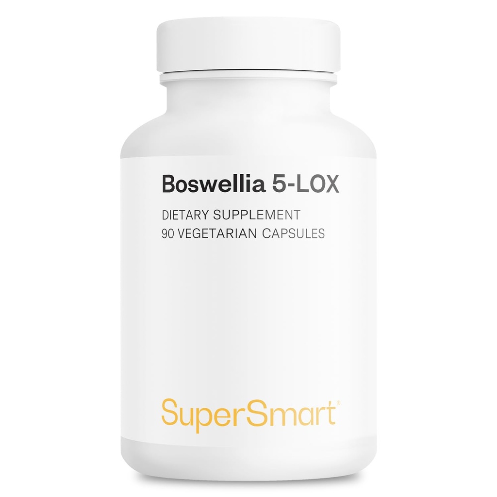 Supersmart - 5- Loxin 200mg na dzień (Opatentowany) - Suplement AKBA - 5- Loxin Boswellia Serrata Extract British 124; Non- GMO & Gluten Free - 90 Kapsułki wegetariańskie