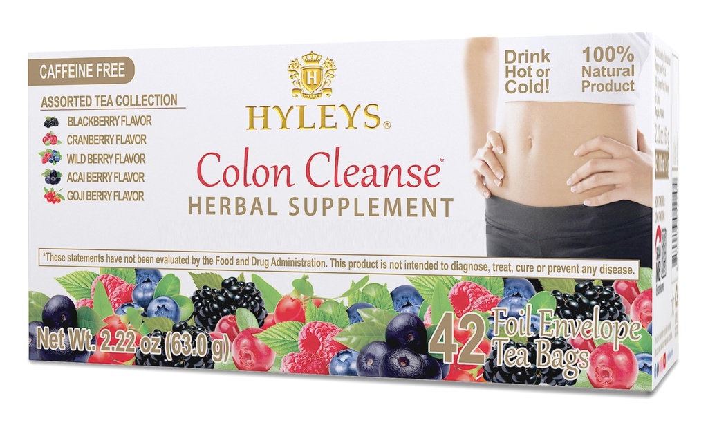 Hyleys Colon Cleanse Tea Assorted Flavors - 42 torby herbaty (1 opakowanie)