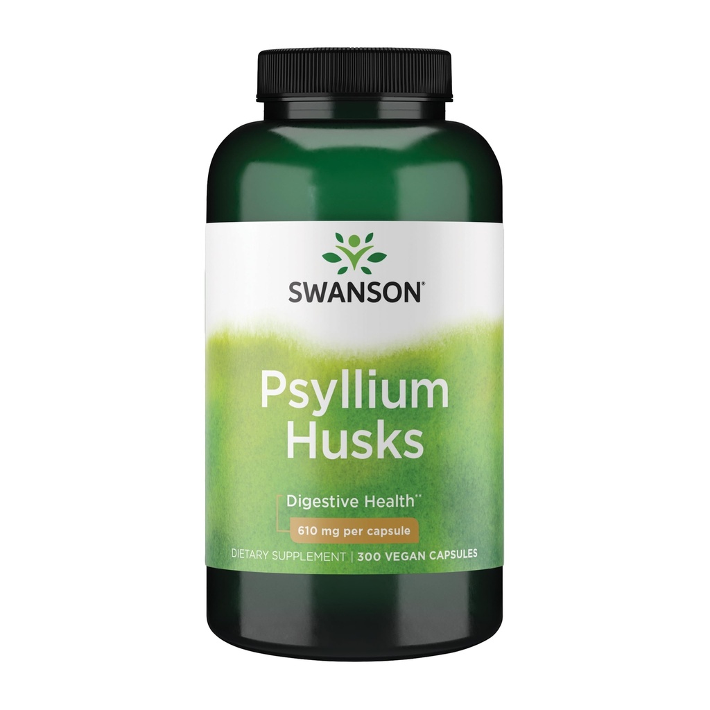 Swanson Psyllium Husk Dietetyczny Fiber Suplement 610 mg 300 Kapsułki