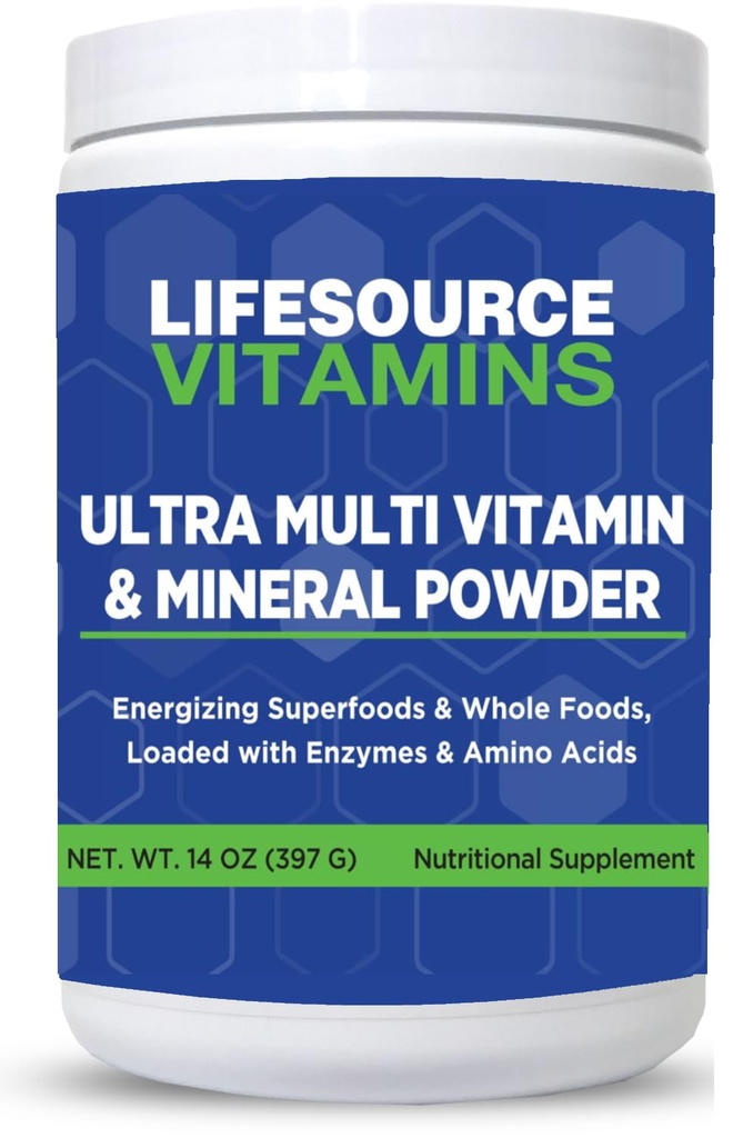 LifeSource Witaminy Ultra Multiwitaminy i Proszek mineralny - Całość żywności na bazie - 30 Day Supply