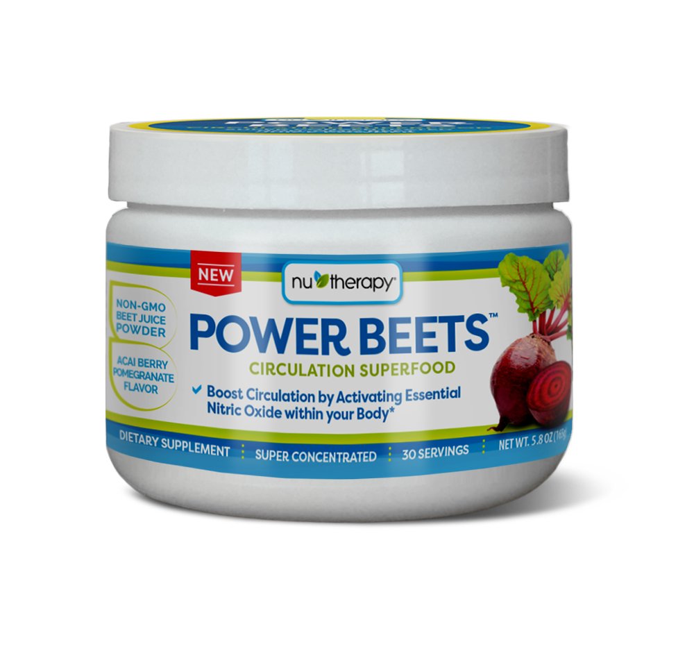 Nu- Terapia Power Beets - Super skoncentrowany krążenie Superfood - Suplement diety - Pyszny Acai Berry Granat Flavor - Nie-GMO Sok z buraków w proszku - 30 Służenia, czerwony, 5.8 unce (Opakowanie 1)